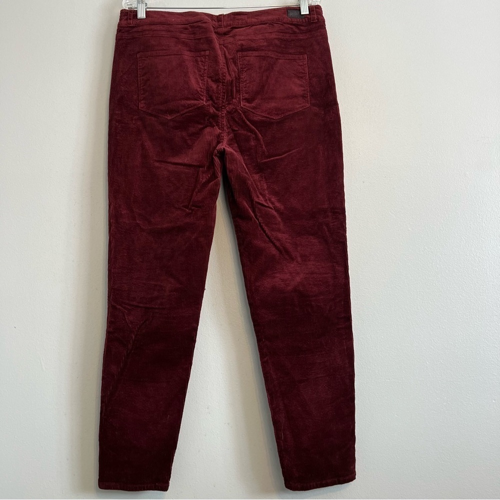 PAIGE Hoxton Ankle Corduroy Skinny Jeans Burgundy Women's Size 32 Office - Picture 11 of 11